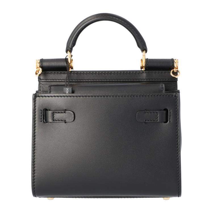 Pre Owned Dolce & Gabbana Black Leather Mini Sicily Shoulder Bag