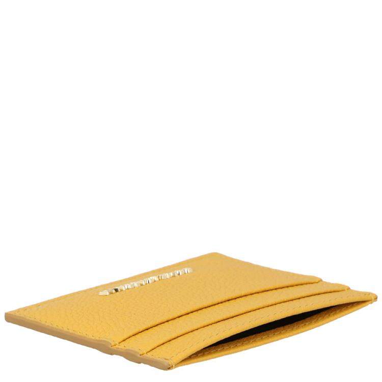 Pre Owned Dolce & Gabbana Yellow Leather Card Case