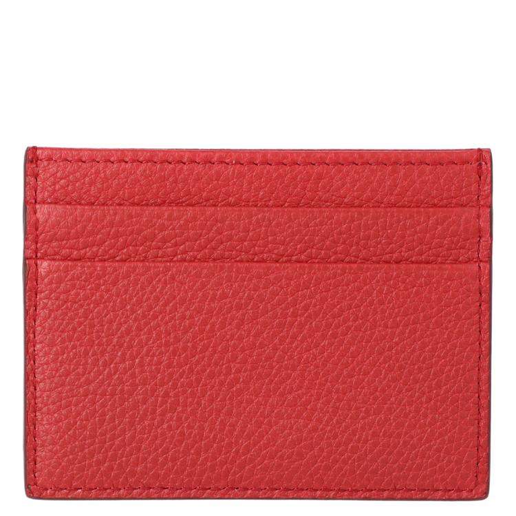 Pre Owned Dolce & Gabbana Red Leather Card Case