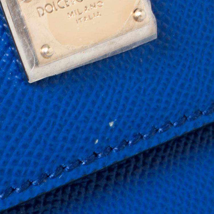 Pre Owned Dolce & Gabbana Blue Leather Medium Miss Sicily Bag