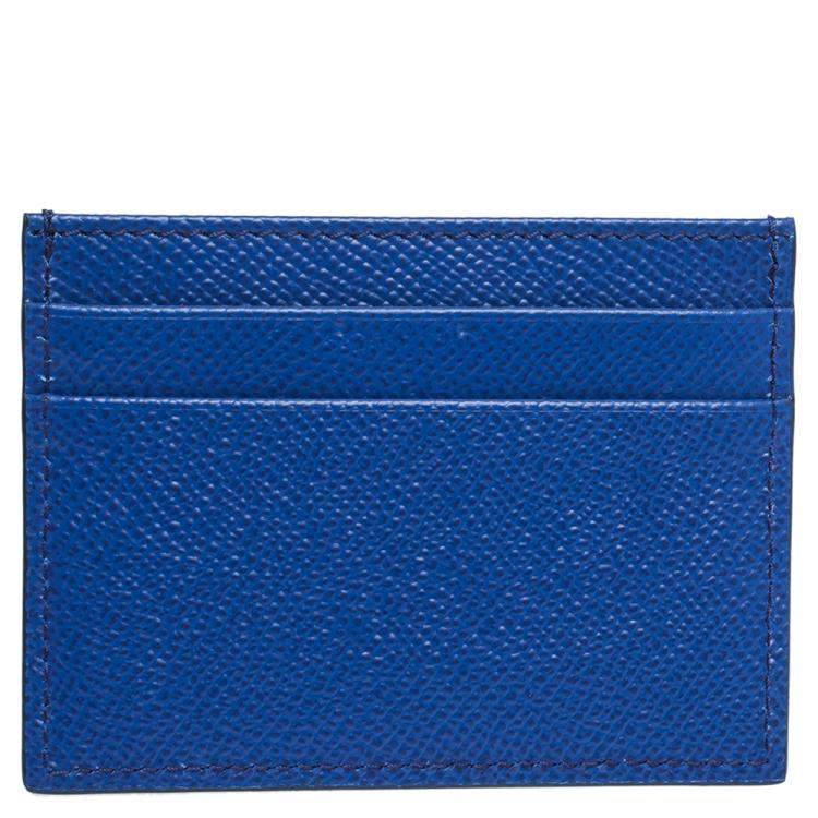 Dolce & Gabbana Blue Leather Business Card Holder Dolce & Gabbana