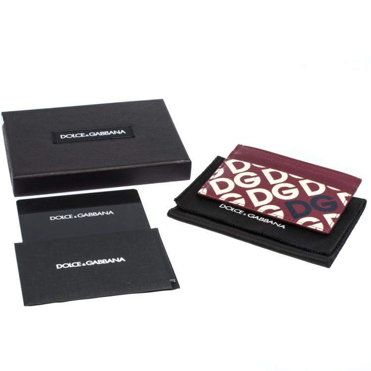 Pre Owned Dolce & Gabbana Multicolor DG Mania Print Leather Card Holder