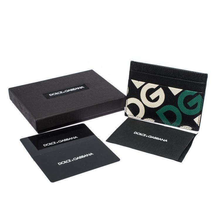 Pre Owned Dolce & Gabbana Multicolor DG Mania Print Leather Card Holder