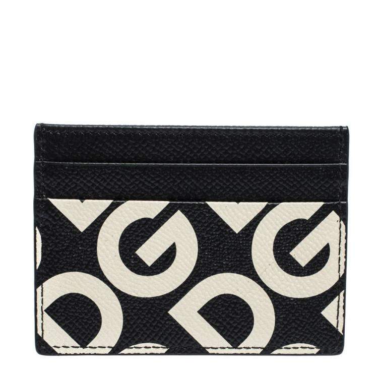 Pre Owned Dolce & Gabbana Multicolor DG Mania Print Leather Card Holder
