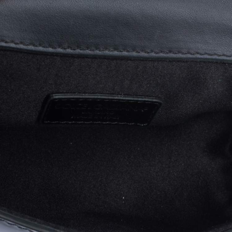 مملوكة مسبقًا Dolce & Gabbana Black Patent Leather Flap Crossbody Bag