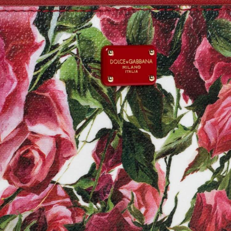 Pre Owned Dolce & Gabbana Multicolor Floral Print Leather Chain Clutch 