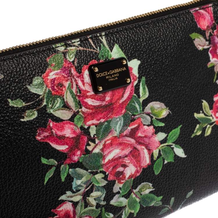 Pre Owned Dolce & Gabbana Multicolor Floral Print Leather Chain Clutch 