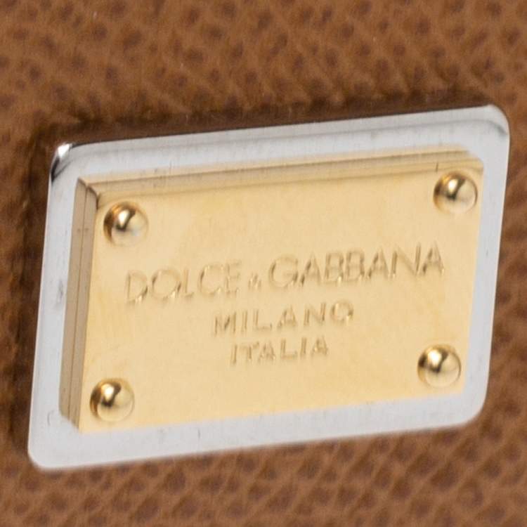 Pre Owned Dolce & Gabbana Tan Leather Dauphine Continental Wallet
