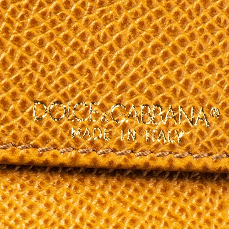 Pre Owned Dolce & Gabbana Tan Leather Dauphine Continental Wallet