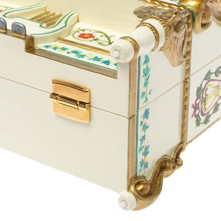 Pre Owned Dolce & Gabbana Multicolor Printed Acrylic and Leather Piano Box Top Handle Bag