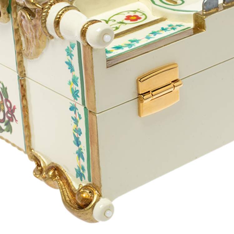 Pre Owned Dolce & Gabbana Multicolor Printed Acrylic and Leather Piano Box Top Handle Bag