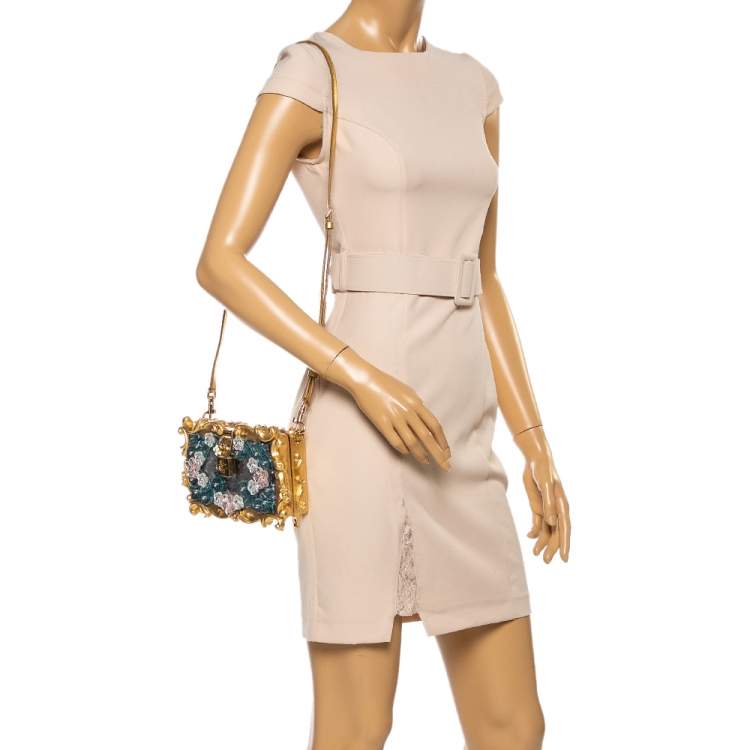 Pre Owned Dolce & Gabbana Multicolor Acrylic Mirrored Baroque Dolce Box Bag