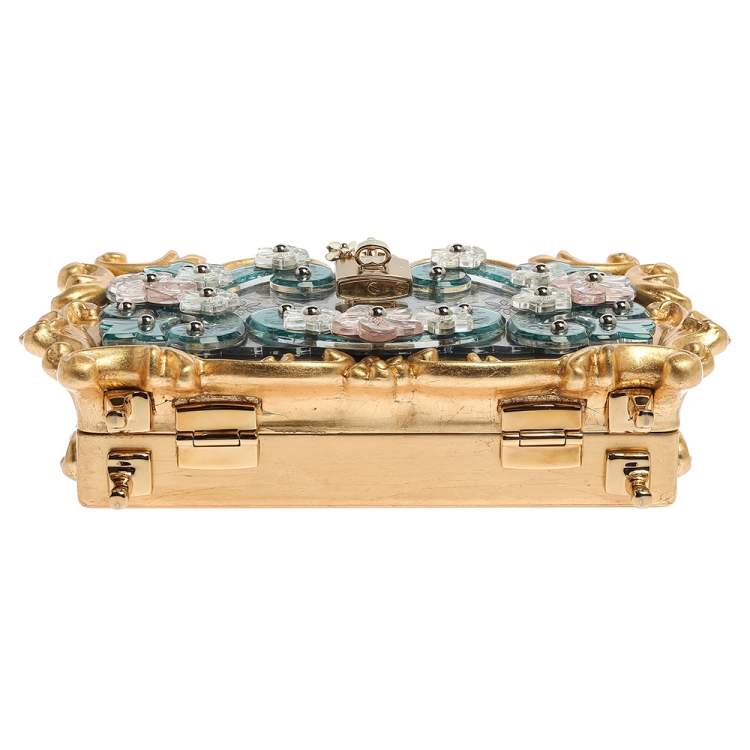 Pre Owned Dolce & Gabbana Multicolor Acrylic Mirrored Baroque Dolce Box Bag