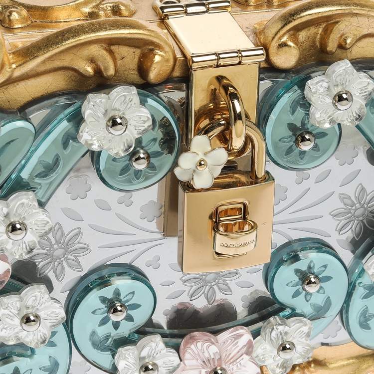 Pre Owned Dolce & Gabbana Multicolor Acrylic Mirrored Baroque Dolce Box Bag
