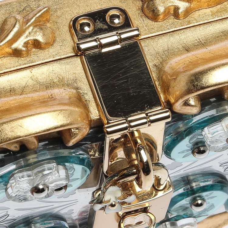 Pre Owned Dolce & Gabbana Multicolor Acrylic Mirrored Baroque Dolce Box Bag