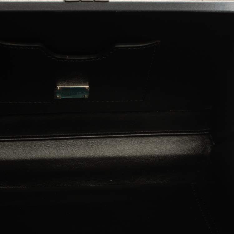 Pre Owned Dolce & Gabbana Blue/Silver Wood Walkman Box Clutch Bag