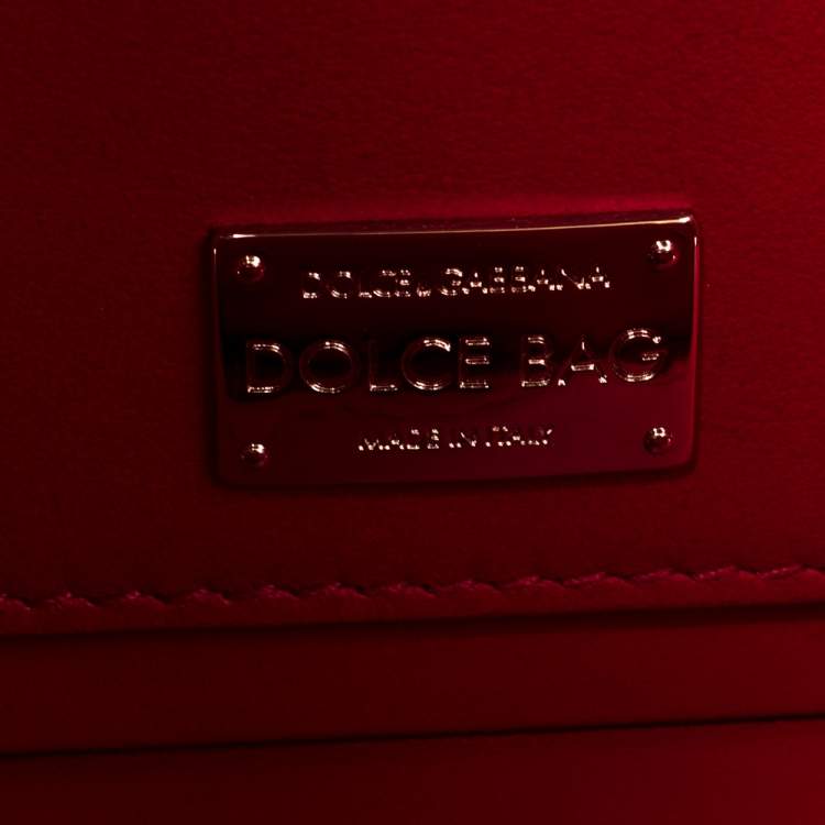 Pre Owned Dolce & Gabbana Pink/White Leather Floral Embellished Dolce Box Bag 