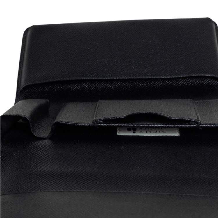 Pre Owned Dolce & Gabbana Black/Brown Leopard Print Coated Canvas Sicily Lipstick Wallet on Chain