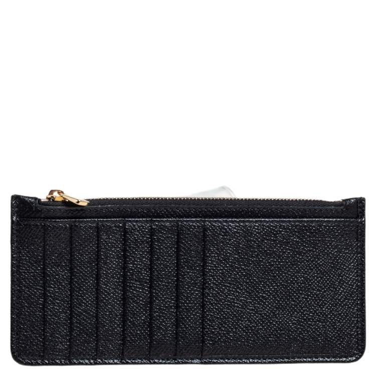 Pre Owned Dolce & Gabbana Black/Brown Leopard Print Coated Canvas Sicily Lipstick Wallet on Chain