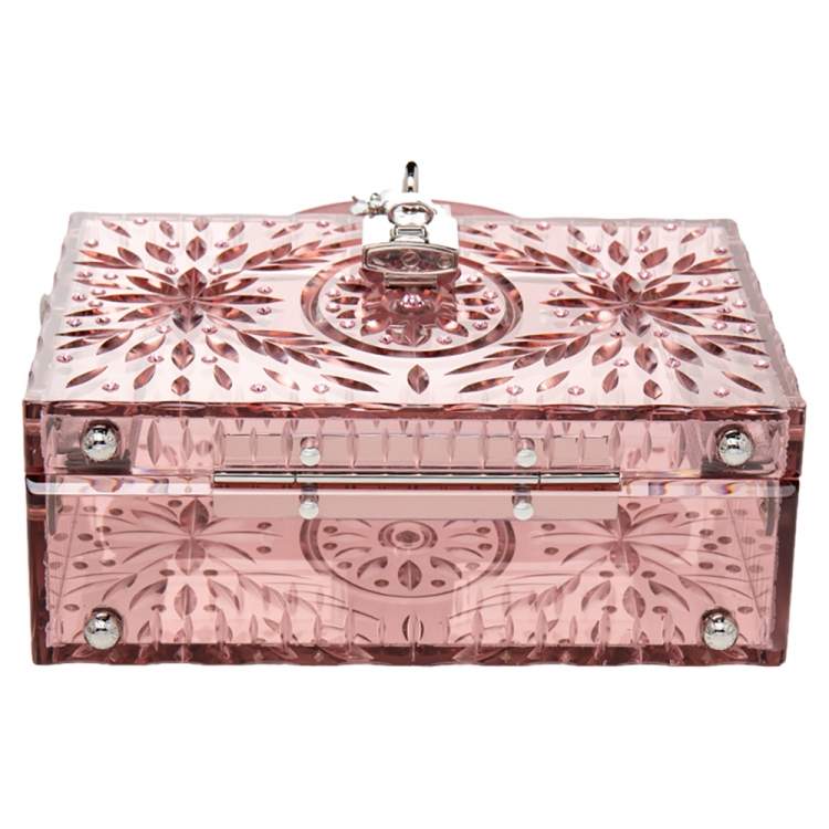 Pre Owned Dolce & Gabbana Pink Plexiglass Cinderella Top Handle Bag