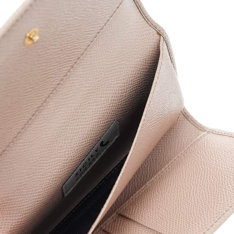Pre Owned Dolce & Gabbana Beige Leather Miss Sicily Von Wallet on Chain