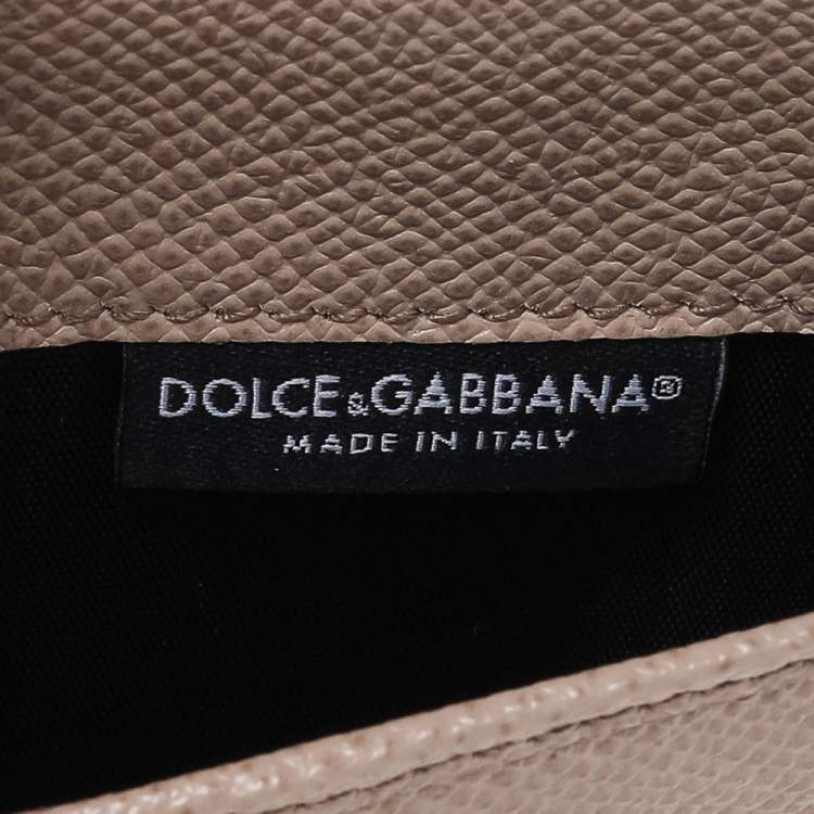 Pre Owned Dolce & Gabbana Beige Leather Miss Sicily Von Wallet on Chain