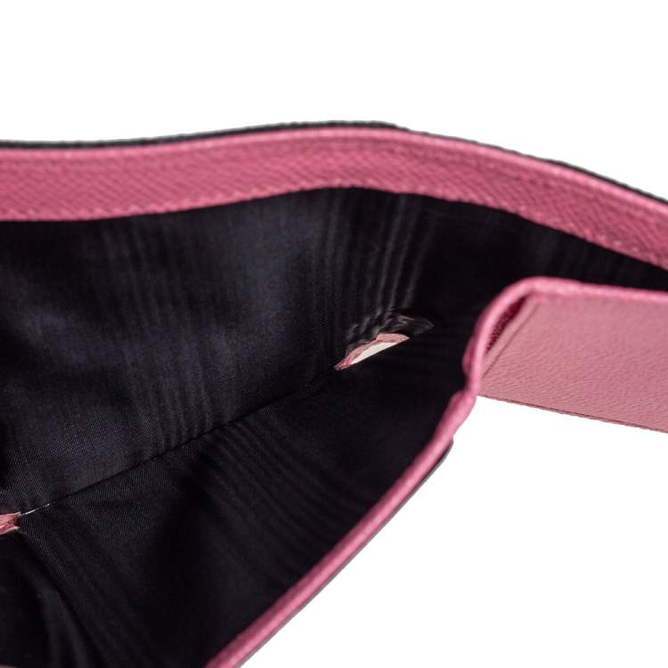 Pre Owned Dolce & Gabbana Black/Brown Leopard Print Coated Canvas Trifold Wallet