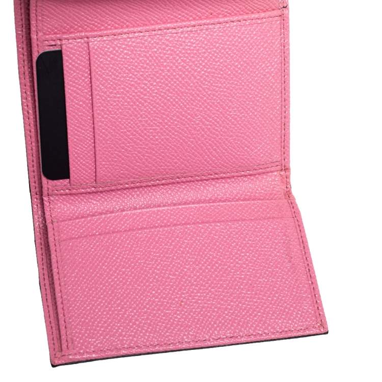 Pre Owned Dolce & Gabbana Black/Brown Leopard Print Coated Canvas Trifold Wallet