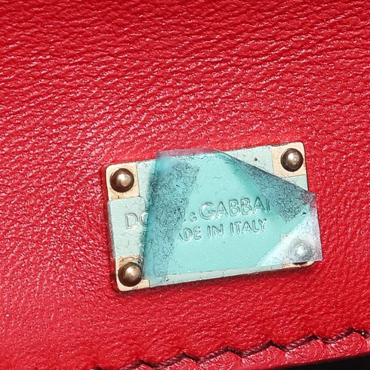 Pre Owned Dolce & Gabbana Red Python Micro Miss Sicily Top Handle Bag