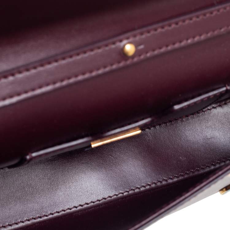 Pre Owned Dolce & Gabbana Burgundy Leather DG Girls Shoulder Bag
