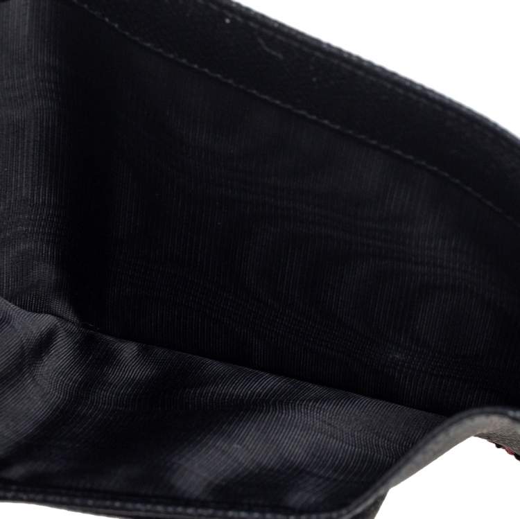Pre Owned Dolce & Gabbana Black Graffiti Print Leather Tri-fold Wallet