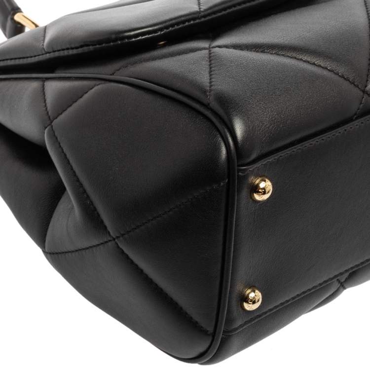 Pre Owned Dolce & Gabbana Black Quilted Leather Medium Miss Sicily Top Handle Bag