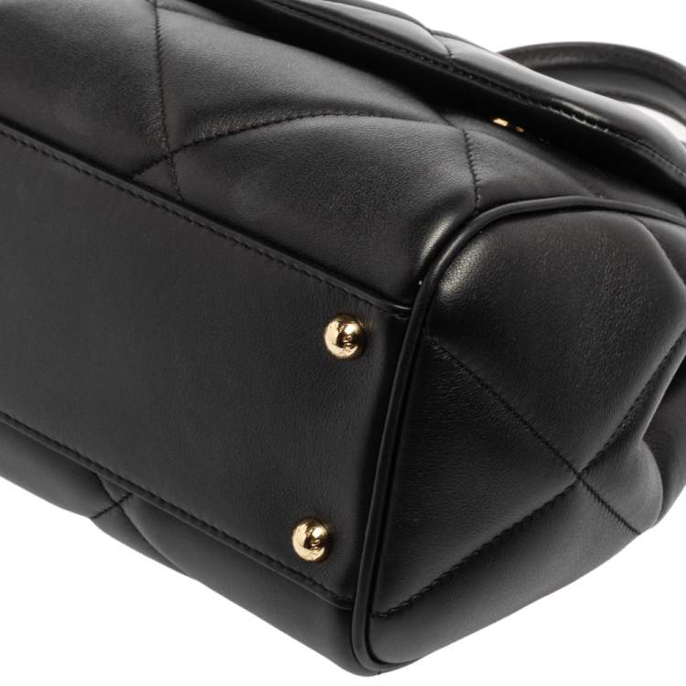Pre Owned Dolce & Gabbana Black Quilted Leather Medium Miss Sicily Top Handle Bag