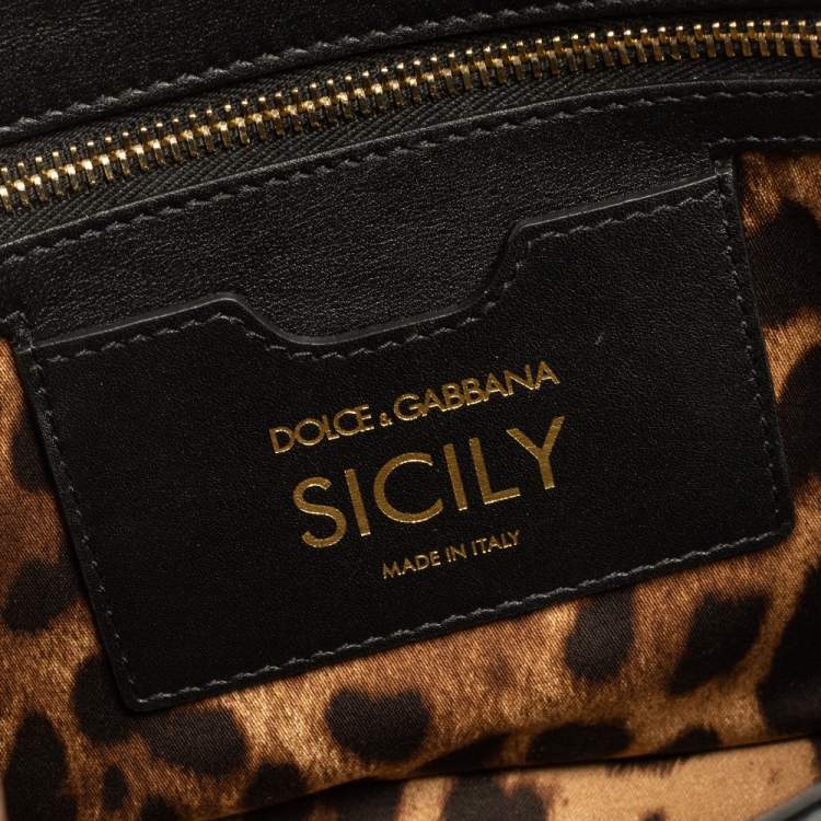 Pre Owned Dolce & Gabbana Black Quilted Leather Medium Miss Sicily Top Handle Bag