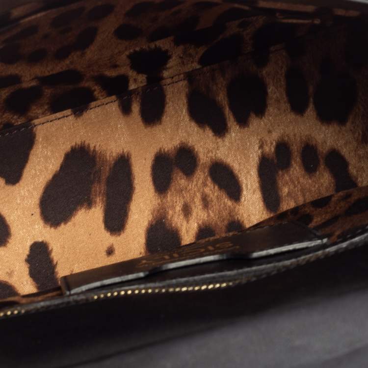 Pre Owned Dolce & Gabbana Black Quilted Leather Medium Miss Sicily Top Handle Bag