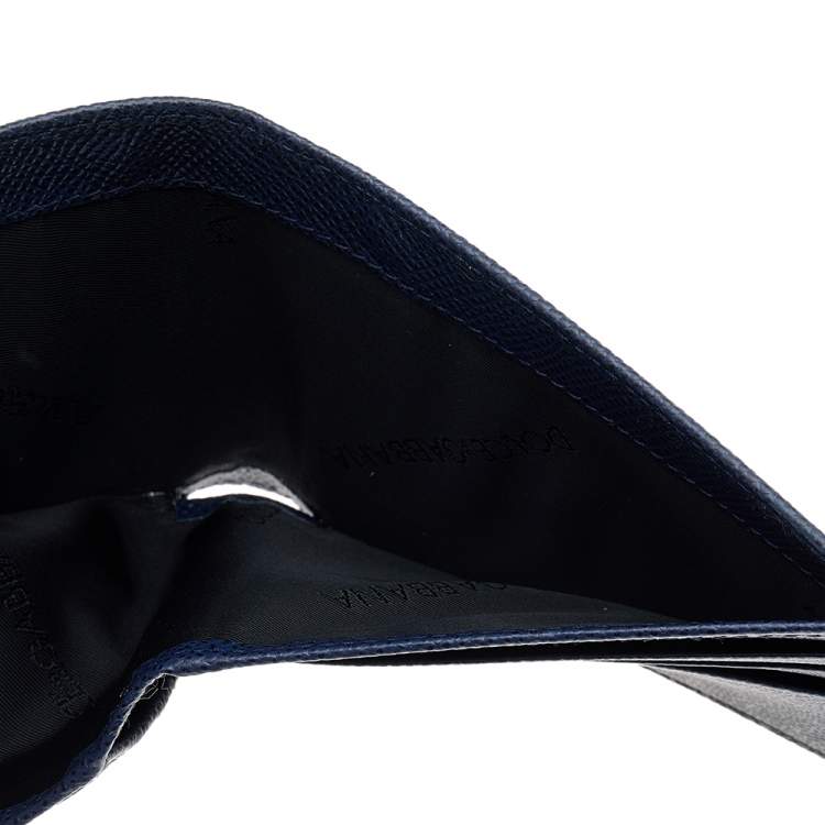 Pre Owned Dolce & Gabbana Navy Blue Leather Bifold Wallet