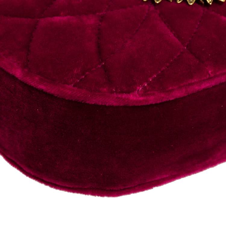 Pre Owned Dolce & Gabbana Pink Matelassé Velvet Devotion Camera Crossbody Bag