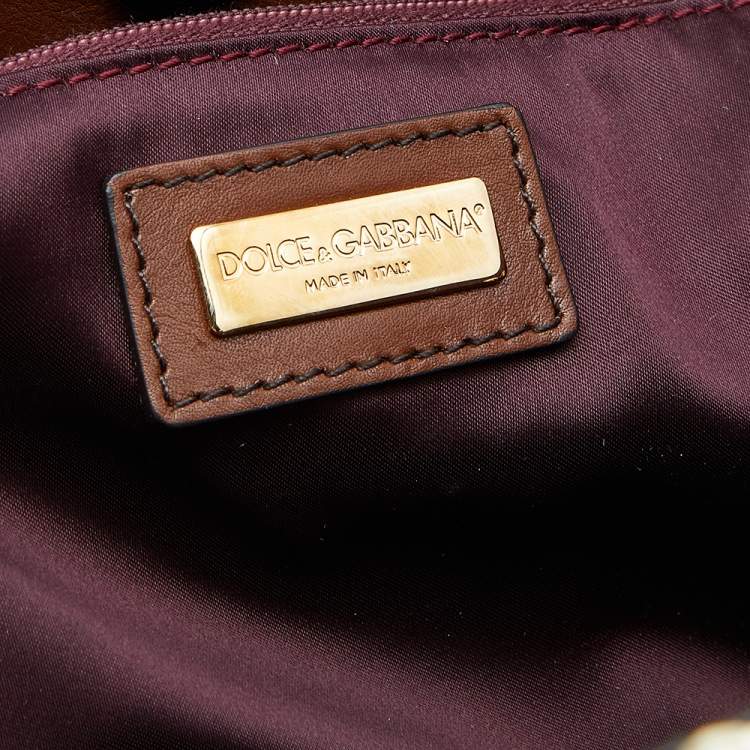 Pre Owned Dolce & Gabbana Brown Python and Leather Tote