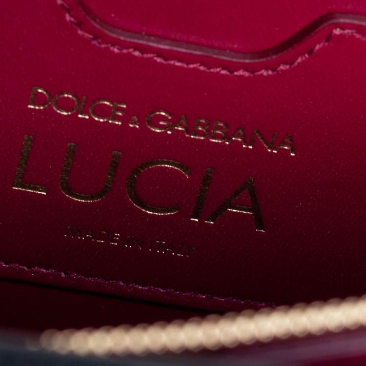 Pre Owned Dolce & Gabbana Black Lizard Embossed Leather Lucia Shoulder Bag