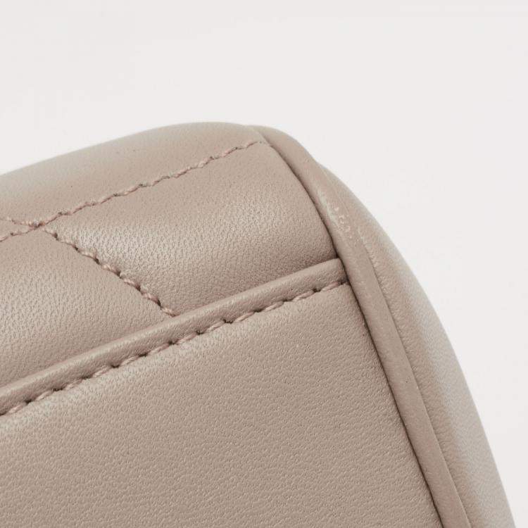 Pre Owned Dolce & Gabbana Beige Quilted Nappa Leather Large Devotion Shoulder Bag