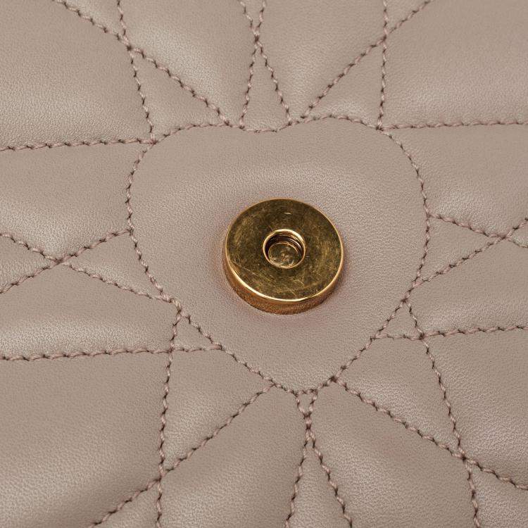 Pre Owned Dolce & Gabbana Beige Quilted Nappa Leather Large Devotion Shoulder Bag