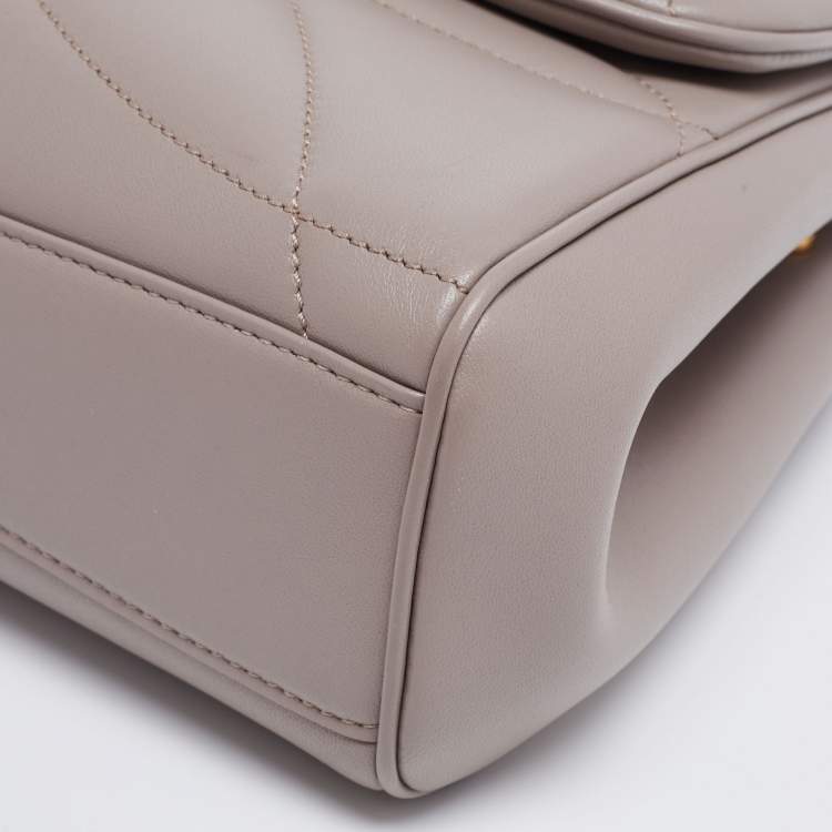 Pre Owned Dolce & Gabbana Beige Quilted Nappa Leather Large Devotion Shoulder Bag