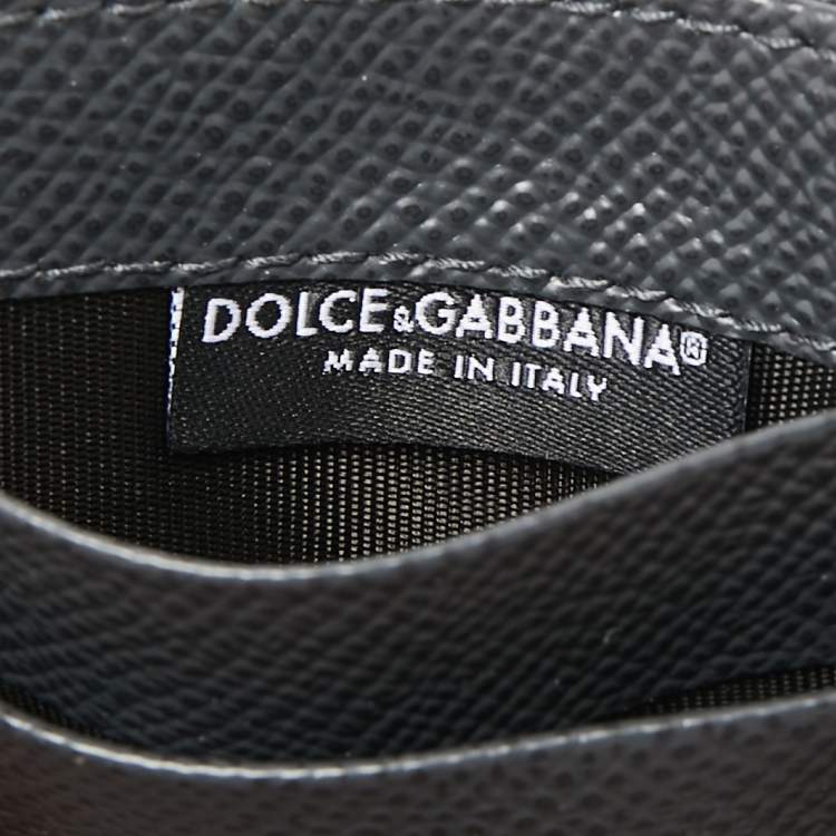 Pre Owned Dolce & Gabbana Dark Grey Dauphine Leather Card Holder