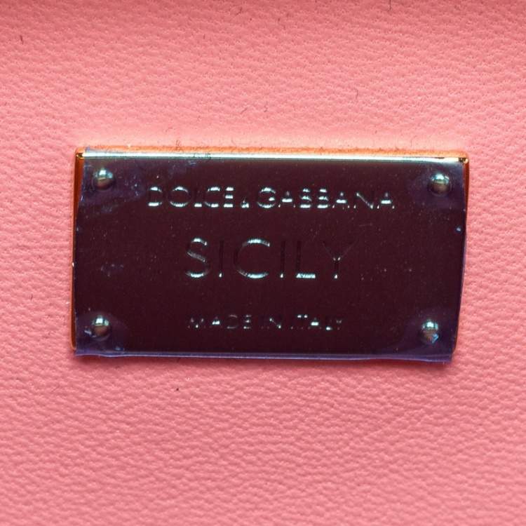 Pre Owned Dolce & Gabbana Rose Quartz Acrylic Miss Sicily Box Clutch