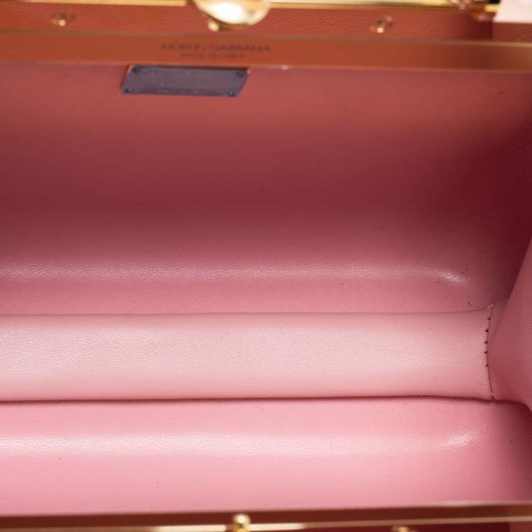 Pre Owned Dolce & Gabbana Rose Quartz Acrylic Miss Sicily Box Clutch