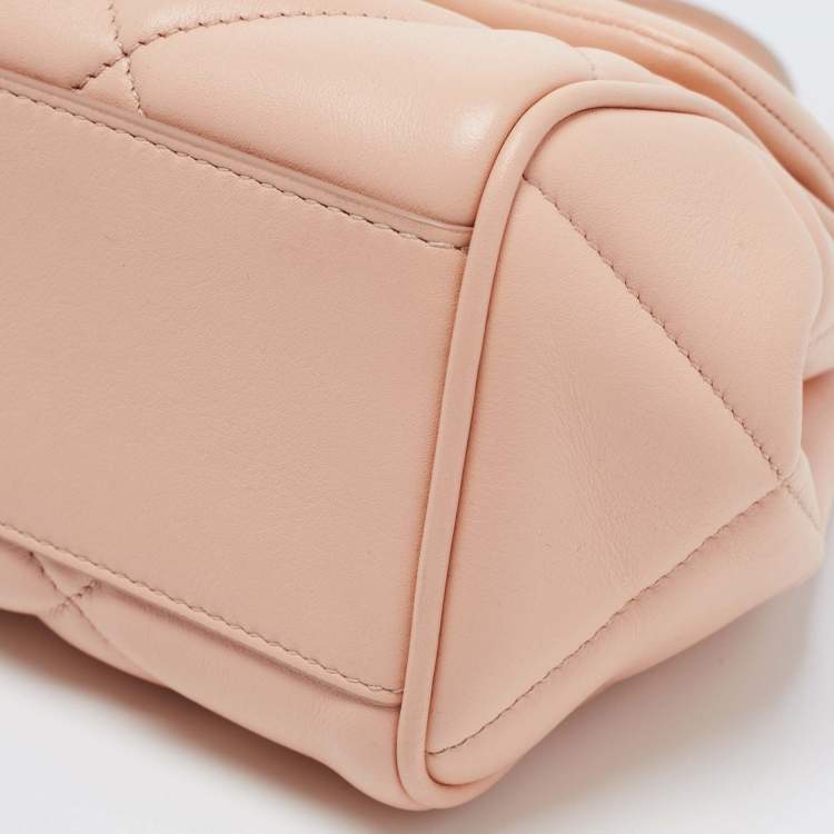 Pre Owned Dolce & Gabbana Beige Quilted Leather Sicily Shoulder Bag