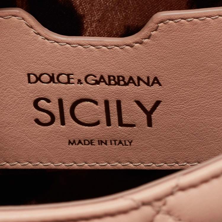 Pre Owned Dolce & Gabbana Beige Quilted Leather Sicily Shoulder Bag