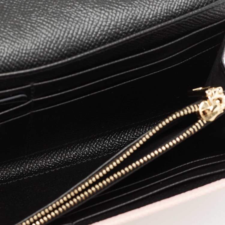 Pre Owned Dolce & Gabbana Pink Leather Dauphine Continental Wallet 
