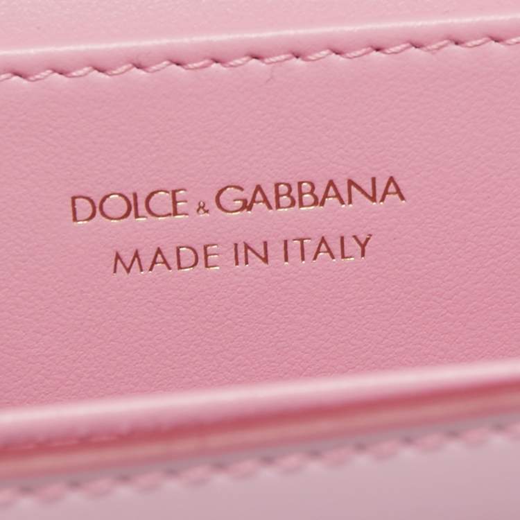 Pre Owned Dolce & Gabbana Light Pink Patent Leather DG Logo Chain Shoulder Bag