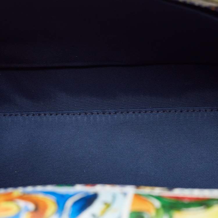 مملوكة مسبقًا Dolce & Gabbana Multicolor Maiolica Mediterranean Tiles Lemon Printed Leather Medium Miss Sicily Top Handle Bag